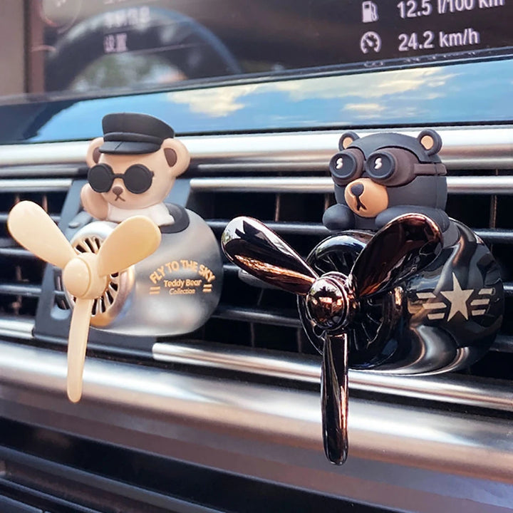 CarFoozle™ - Pilot Propeller Air Freshener – Rotatable Cartoon Clip for Fresh Car Interiors