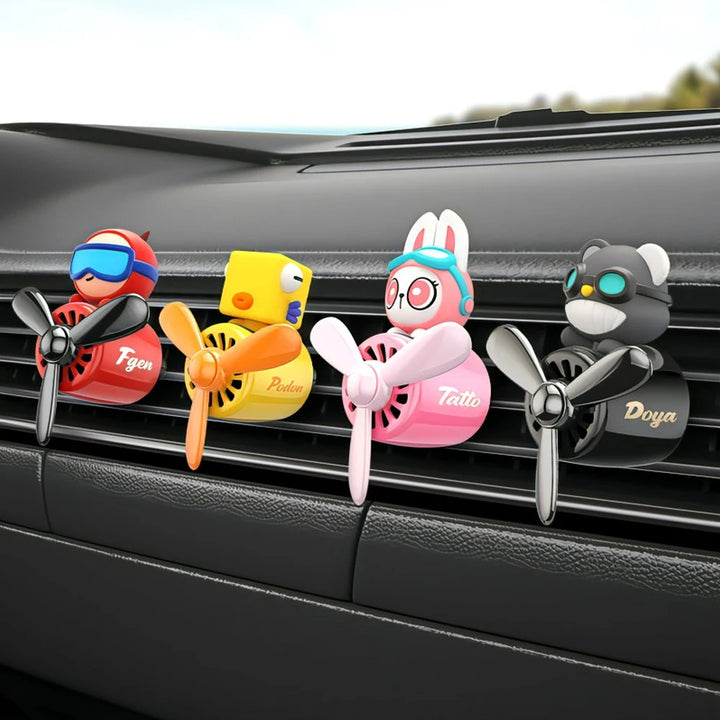 CarFoozle™ - Pilot Propeller Air Freshener – Rotatable Cartoon Clip for Fresh Car Interiors